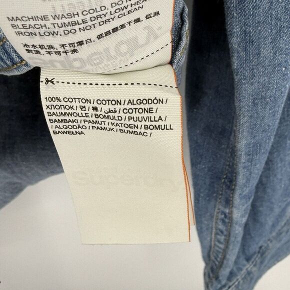 Superdry The London Loom Blue Denim Shirt Men’s Size Large - Picture 6 of 7
